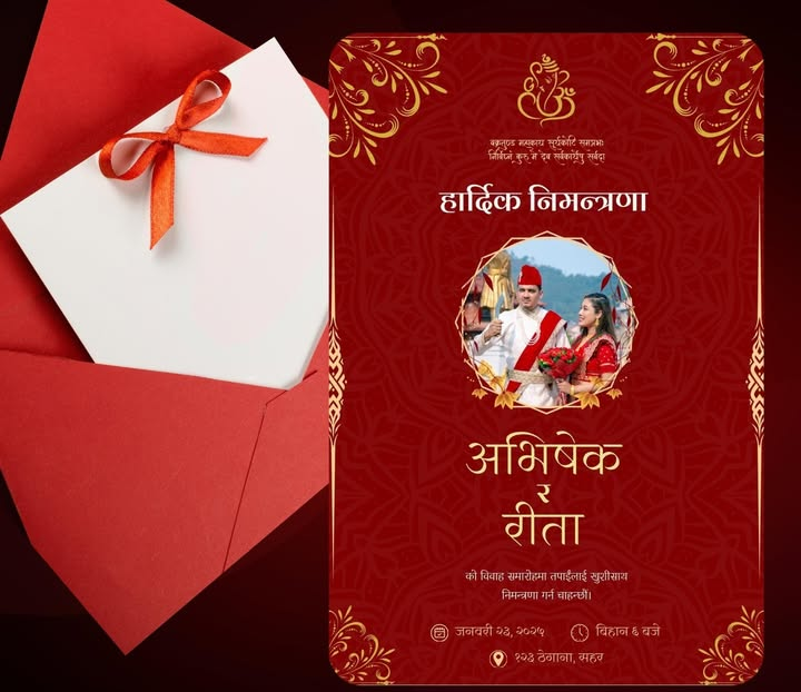 Nepalese Wedding Invitation Card Printing — Celebrate Love with Elegant Designs from Kathmandu Print Shop, Bagbazar
